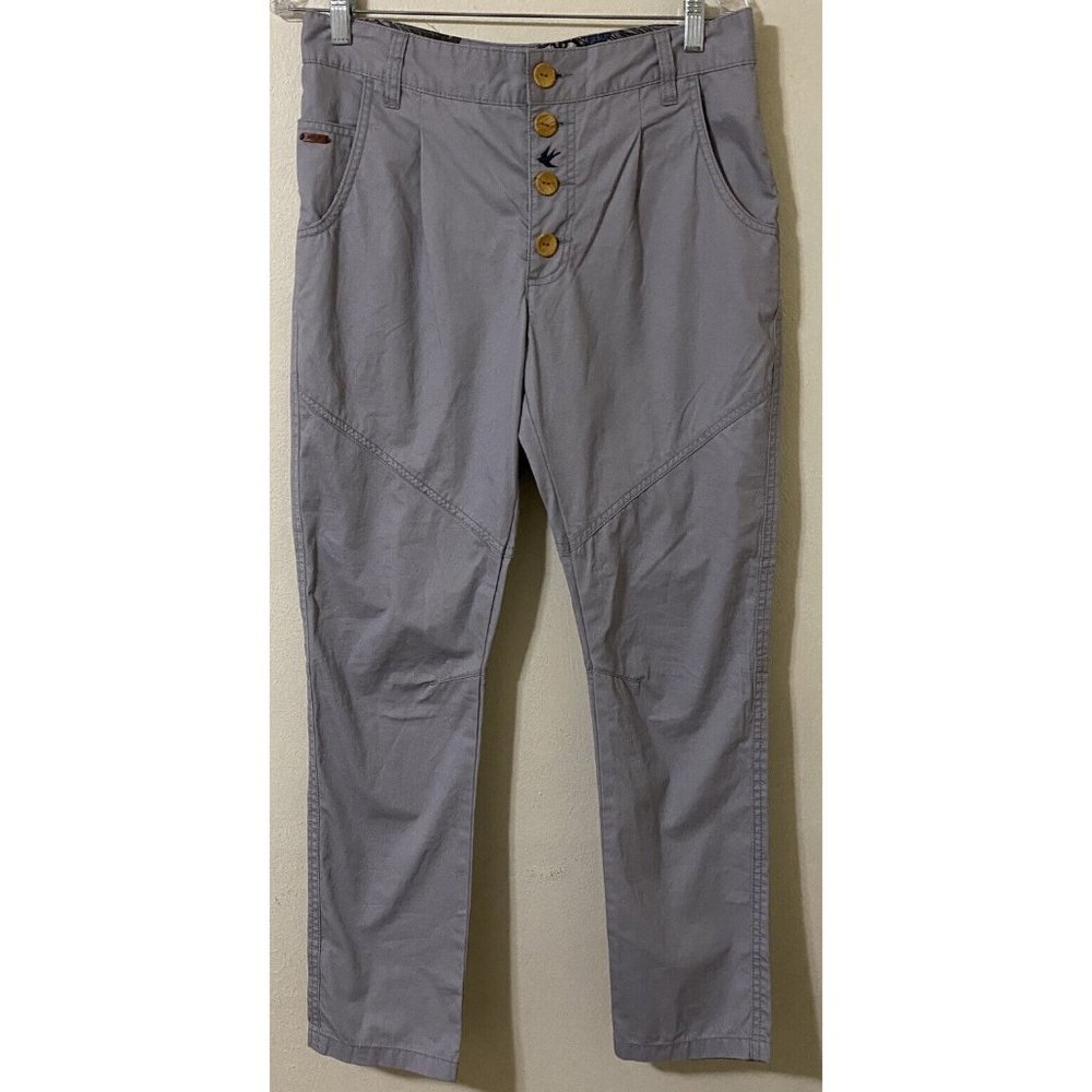 Maloja Women's Light Gray Charlym Twill Button Fly Lightweight Pants 32" x 28"